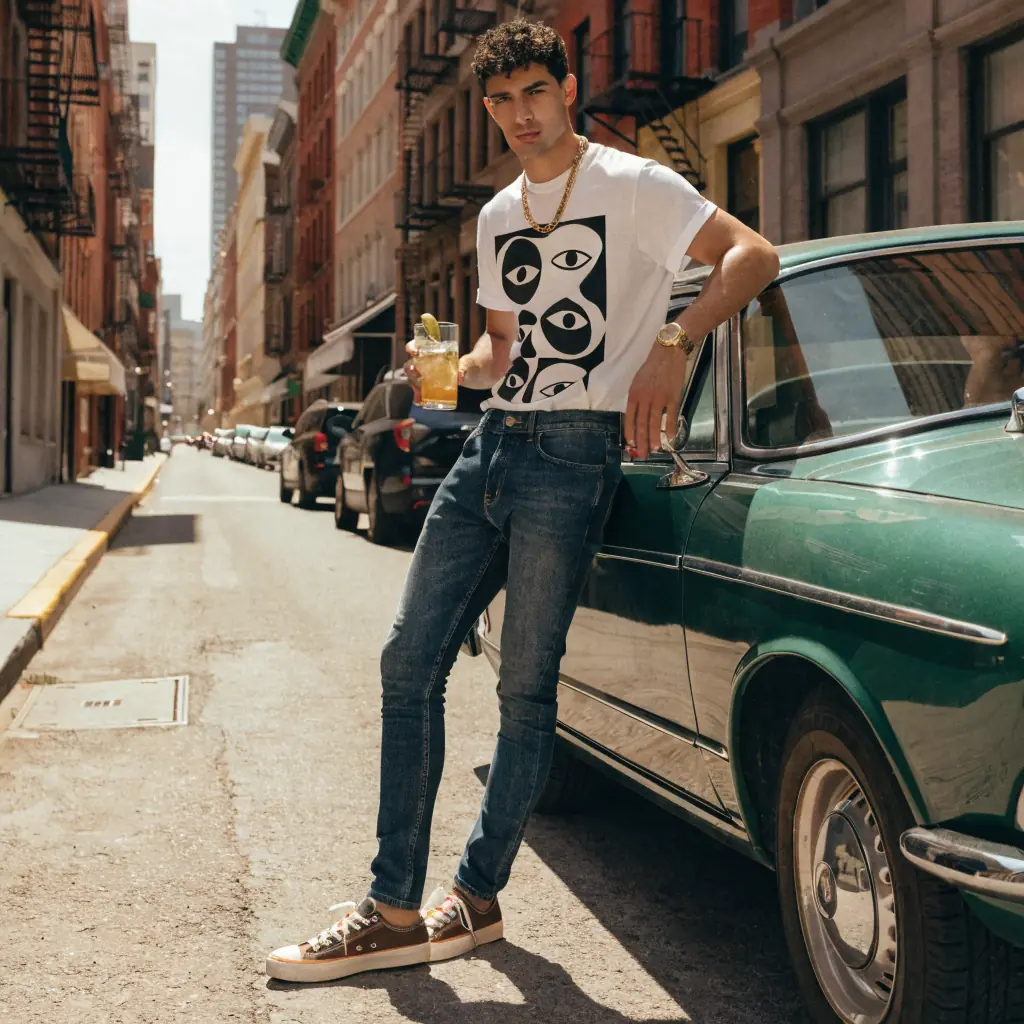 Estilo de vida urbano con prendas masculinas YES-ZEE